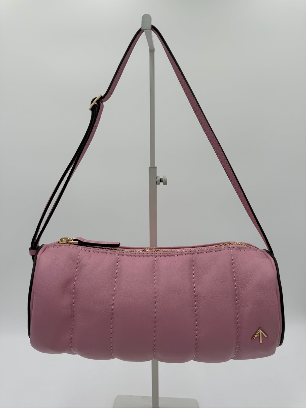 MANU Atelier Pink Padded Cylinder Bag